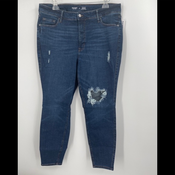 Old Navy Jeans Size Plus Sz 20 Denim Rockstar Super Skinny Extra High Rise NWT - Picture 1 of 4